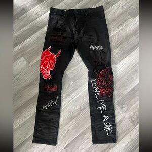 Black Graphic Men Jeans